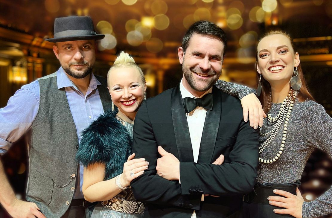 Vier virtuose Gesangs-Solisten und ein unverwechselbarer, homogener Ensembleklang: Die Berliner A Cappella Formation »OnAir« mit Marta Helmin (2.v.l.) formierte sich mit der Vision, die Grenzen des musikalisch Machbaren in einer Welt frei von Instrumenten auszuloten. Foto: OnAir