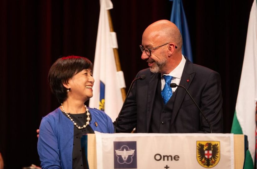 Die beiden Freundeskreis-Vorsitzenden, Yoshiko Yoshinaga, Ome, und Alfred Roos, Boppard.