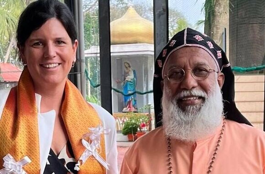 Carina Konrad MdB mit dem Großerzbischof Baselios Kardinal Cleemis der Syro-Malkankaren, deren Gläubige auch Thomaschristen genannt werden und zur katholischen Kirche gehören.