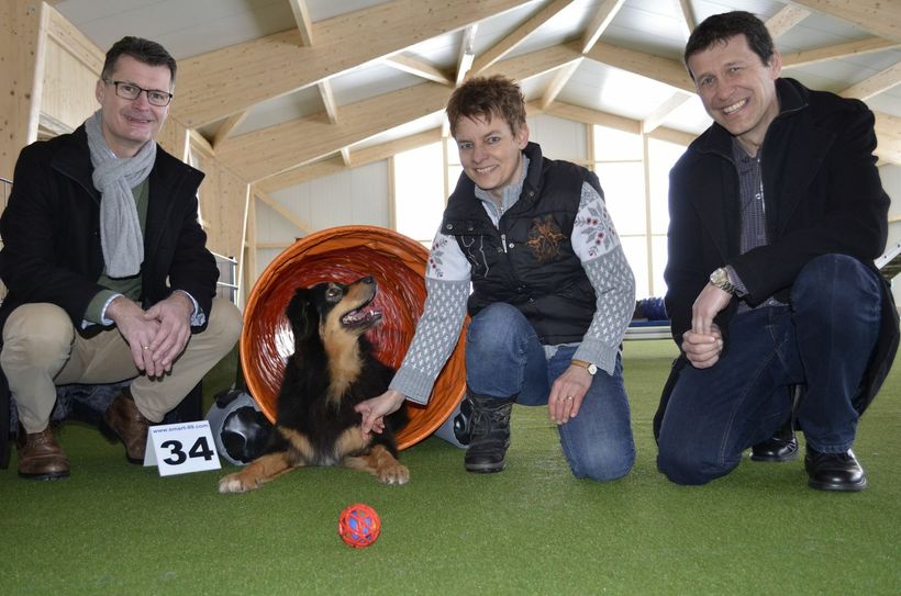 Bürgermeister Jan Lembach (v.li.), Martina Wald und Erwin Bungartz, Planer bei der Gemeinde Dahlem, fiebern bereits der offiziellen Eröffnung entgegen, die am 5. April erfolgen soll. mn-Fotos