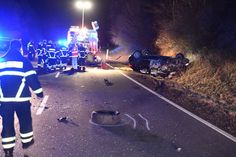 Bei dem Unfall auf der B258 waren Polizei- und Rettungsdienstkräften sowie die Feuerwehr Mayen im Einsatz. Foto:Walz