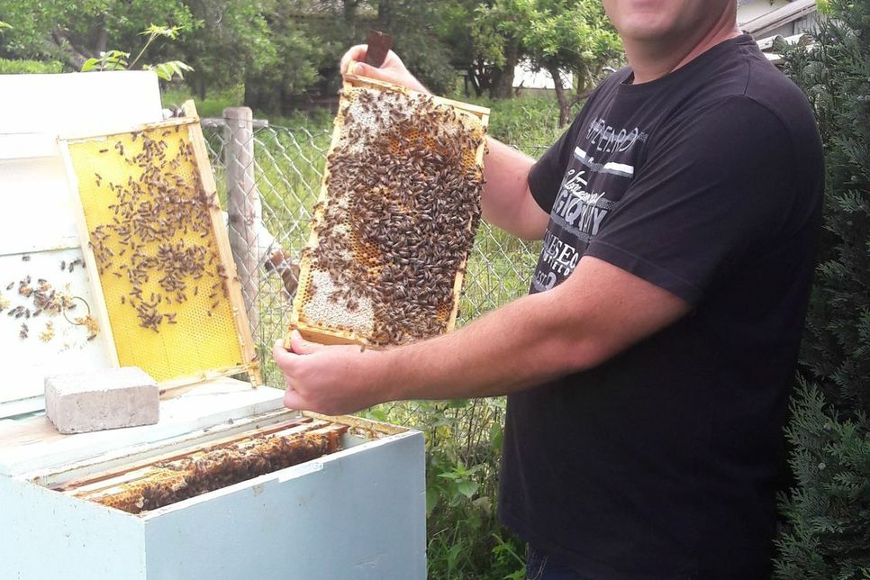 Michael Lüssem aus Blankenheim, Bienensachverständiger im Imkerverband Rheinland mit »seinen« Honiglieferanten. Foto: Privat