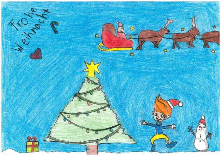 Das Weihnachtsmotiv von Feenja Witt für die Weihnachtskarte des Bürgermeisters.