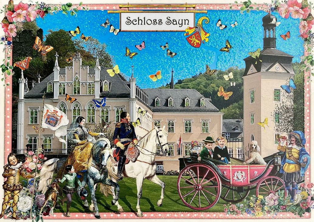 Ansichtskarte des Schloss Sayn von Barbara Behr.