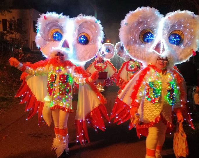 Märchenhaft, verspielt, verrückt: „Eulenfrauen“ beim Tanz der Sterne der Eiserfeyer Karnevalsgesellschaft. Foto: Rebecca Wahlen/Feytaler Jecken/pp/Agentur ProfiPress
