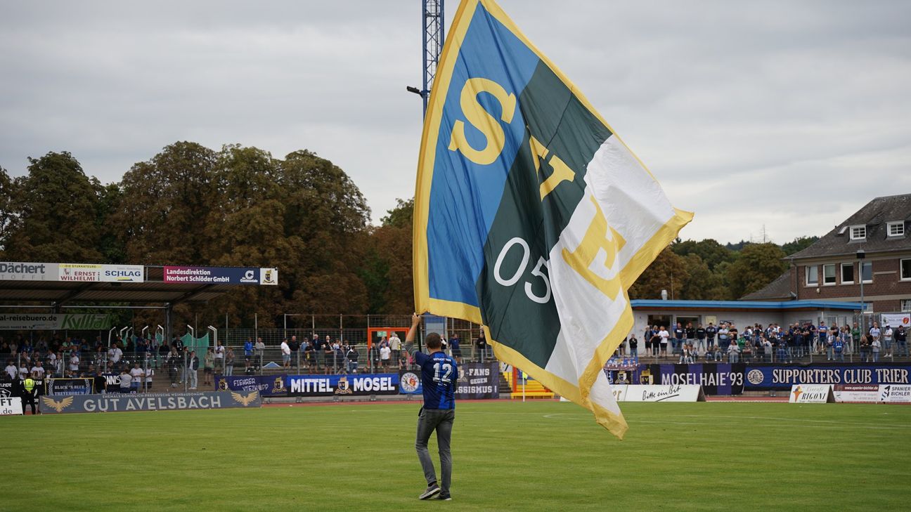 SVE Flagge im Moselstadion. Dieses mal ging es für die Moselstädter nach Offenbach.