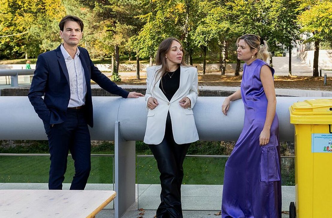 Katarina Avdieva am Klavier, Antoine Cheynet am Kontrabass und Renata van der Vyver an der Bratsche