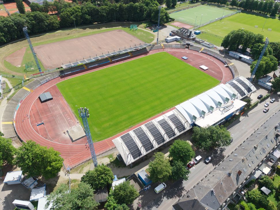 Moselstadion Photovoltaik Luftaufnahme