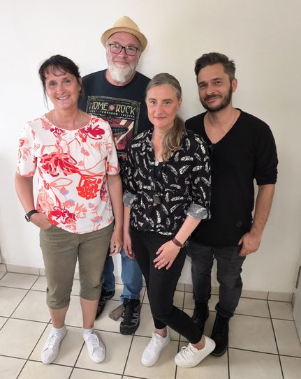 Die Protagonisten von "Mendig liest" (von links): Christine Rhömer, Wolfgang Süß, Claudia und Lars Schwindt.