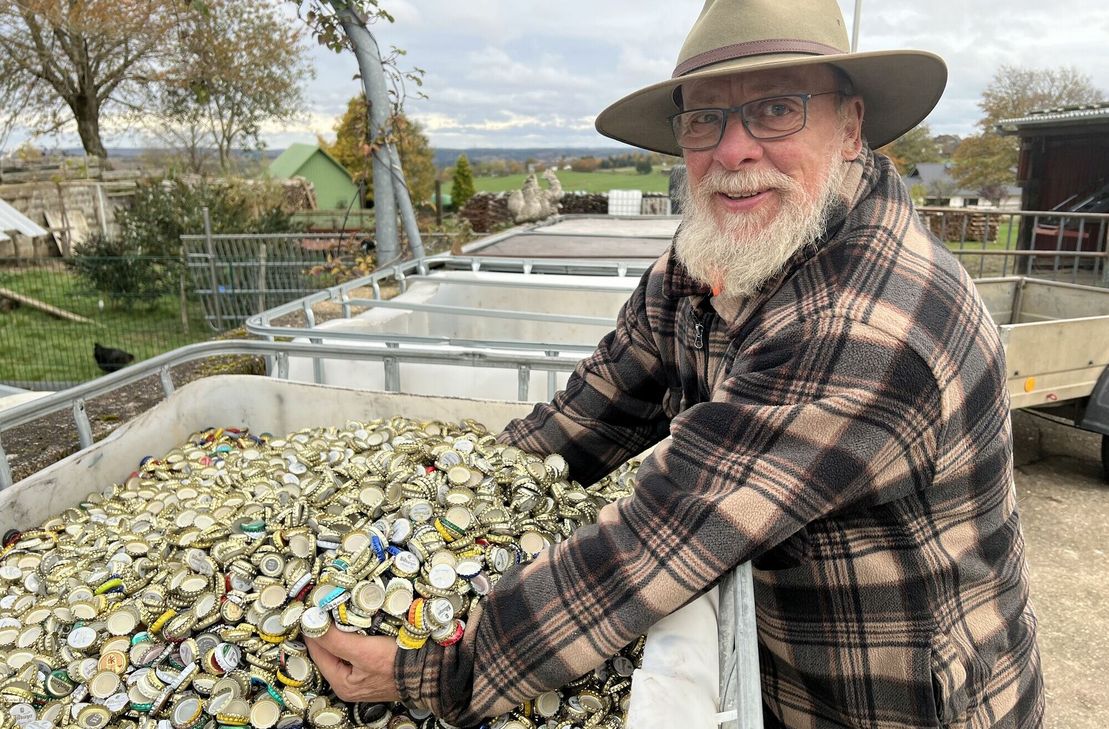 In diesem Jahr konnte Karl-Heinz »Les« Domalewski richtig aus dem Vollen schöpfen.  26 Tonnen und 305 Kilo Kronkorken wurden gesammelt.