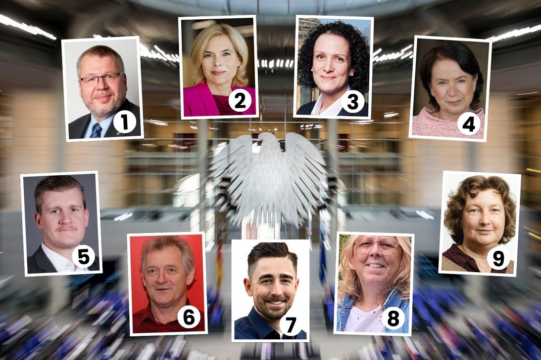 Diese neun Kandidatinnen und Kandidaten werben am 23. Februar um die Erststimmen im heimischen Wahlkreis 200. Doch selbst wer die Direktwahl für sich entscheidet, hat noch keinen Sitz im Parlament sicher.