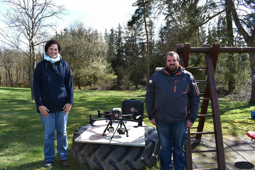 Anja Ponath und Simon Wittig vom Verein Rettungsdrohne Rhein-Hunsrück e.V. (Text, Fotos und Video: Bender).