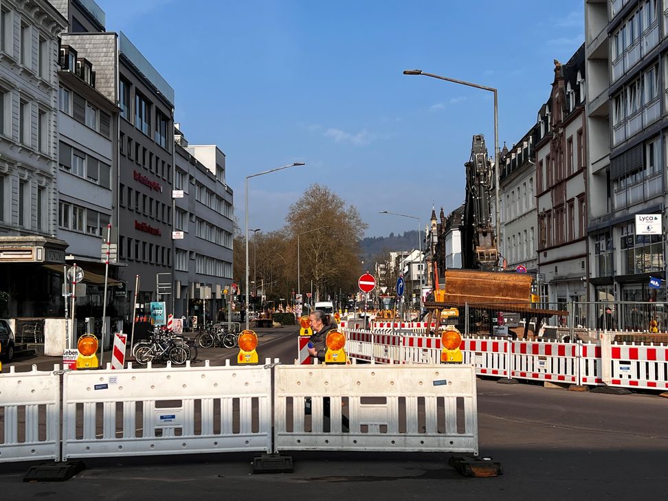 Die aktuelle Baustelle an der Bahnhofsstraße