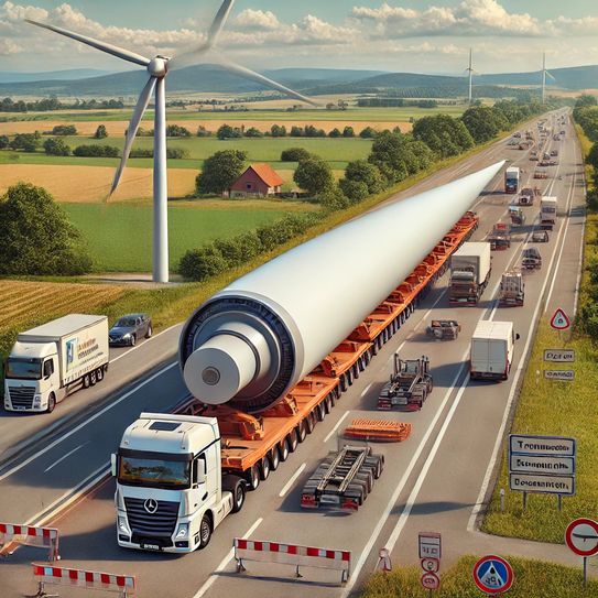 Windparktransporte führen zu Verkehrsbehinderungen auf der L169
