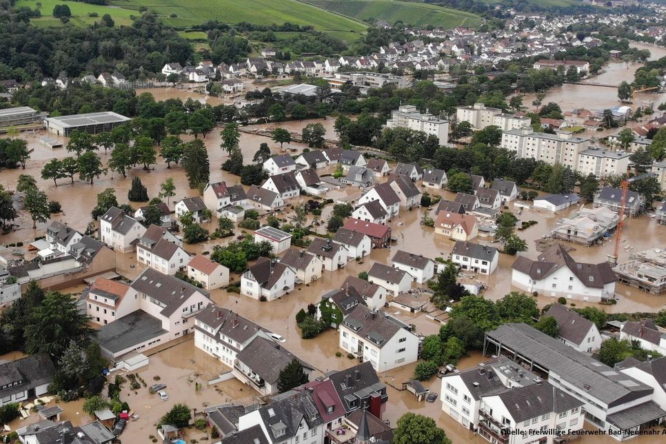 Das Ahr-Hochwasser hat die Stadt Bad Neuenahr-AHrweiler heftig getroffen. Nun wird gegen den Landrat ermittelt. Foto: Stadt Bad Neuenahr-Ahrweiler