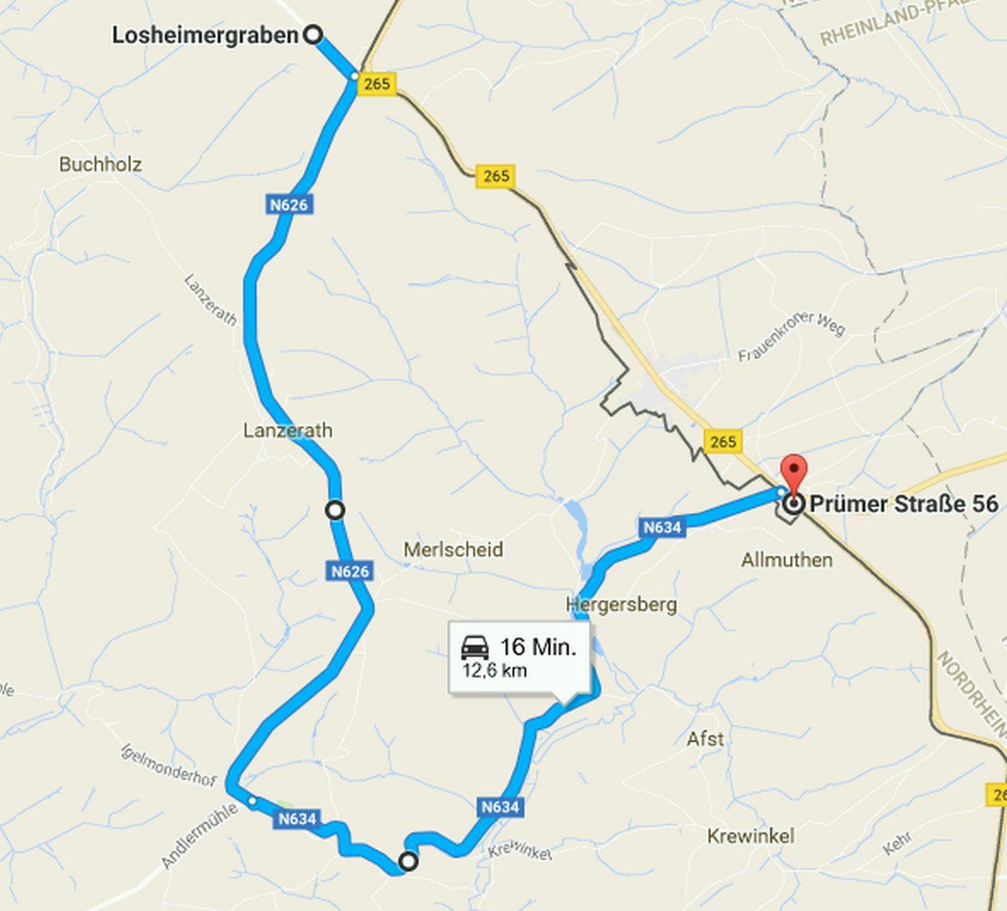 Diese Umleitung wäre schneller.