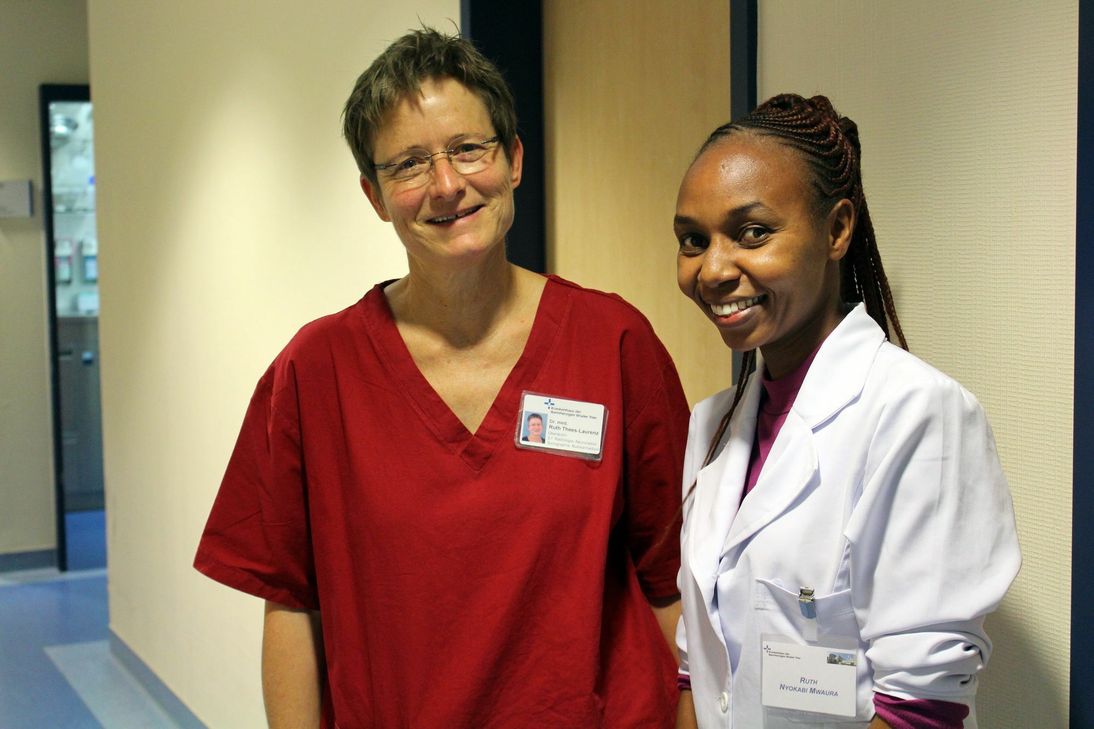 Im April hospitierte Ruth Nyokabi bei Dr. med. Ruth Thees-Laurenz im Brüderkrankenhaus Trier. Foto: Brüderkrankenhaus