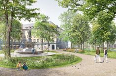 Der erstplatzierte Entwurf sieht eine deutliche Aufwertung rund um den Balduinsbrunnen vor.