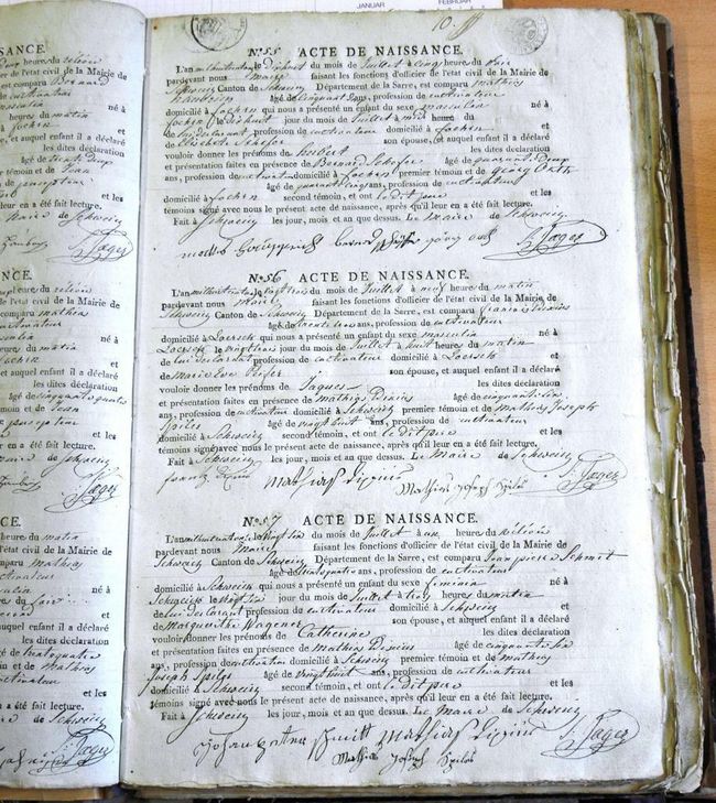 Geburtsurkunde von Auswanderer Hubert Haubrich. Foto: Veranstalter