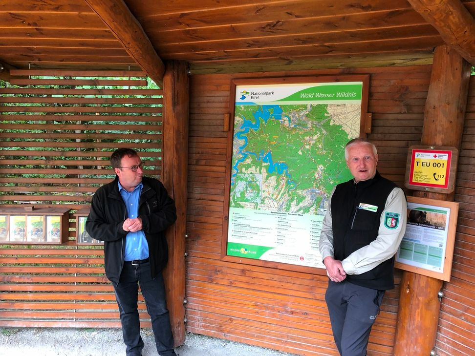 Oliver Krischers Heimatort ist auf der Karte des Nationalparks Eifel eingezeichnet.