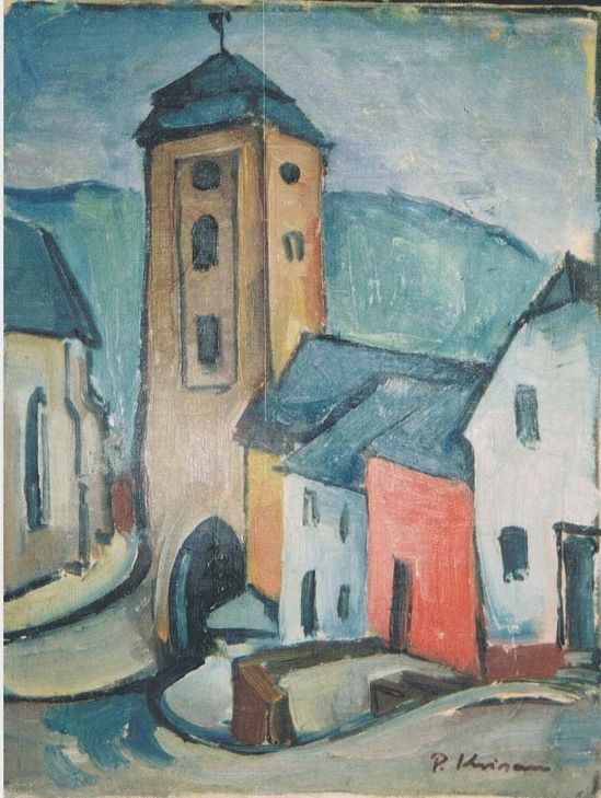 Peter Krisams Gemälde "Neuerburg/Eifel" von 1931 (Öl auf Leinwand). Foto: Stadtmuseum Simeonstift Trier