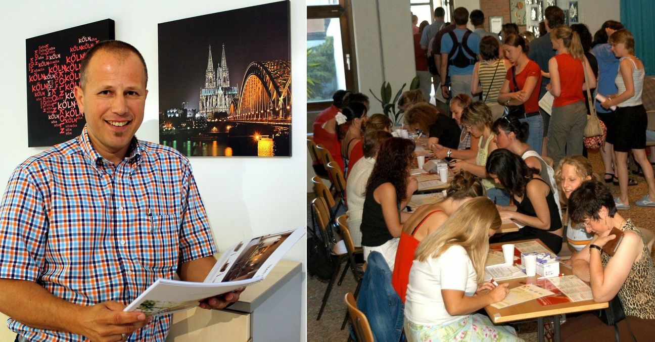 Reiner Breiden aus Bad Münstereifel spendete Stammzellen für eine 68-jährige Leukämie-Patientin (links). Als die Hilfsgruppe Eifel am 19. Juni 2005 in Flamersheim eine große Typisierungsaktion für den kleinen Jan Luca veranstaltete, unterzog sich auch der Mann aus Bad Münstereifel einem Bluttest (rechts). Fotos: Rainer Züll