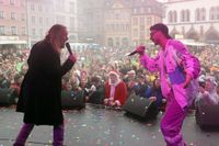 Impressionen von der Prinzenpaarproklamation auf dem Trierer Hauptmarkt an Weiberfastnacht