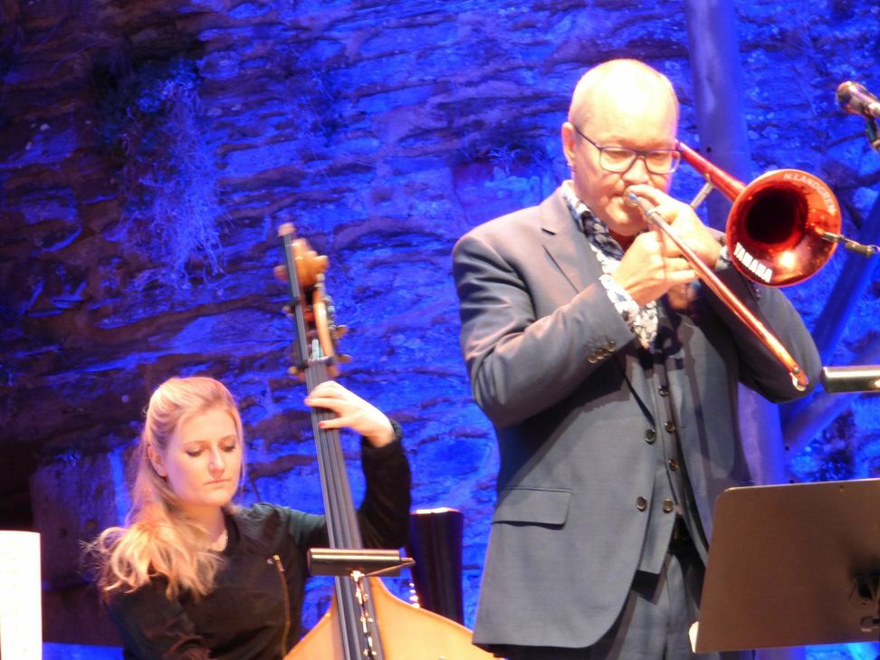 Nils Landgren und seine musikalischen Freunde begeisterten beim Jazzabend in Erinnerung an Leonard Bernstein. Fotos: Christoph Hahn