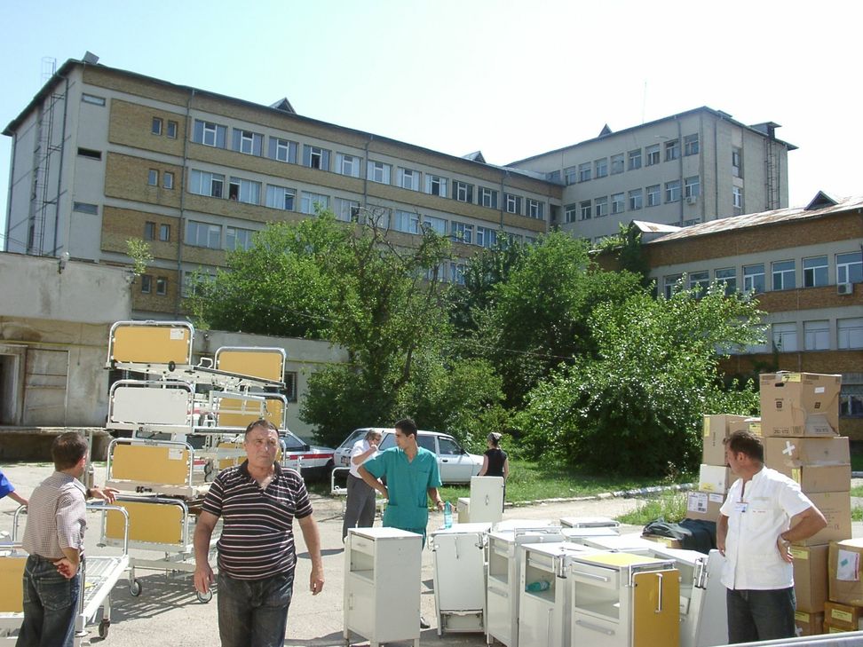 Belieferung des Krankenhauses in Tergoviste.