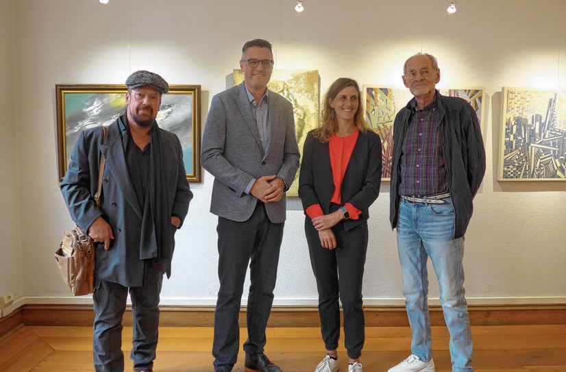 Dieter Call, Dr. Tim Grüttemeier, Dr. Carmen Krämer und Dr. Hajo Peters freuten sich über den Zuspruch bei der Eröffnung der Städtischen Galerie Monschau.