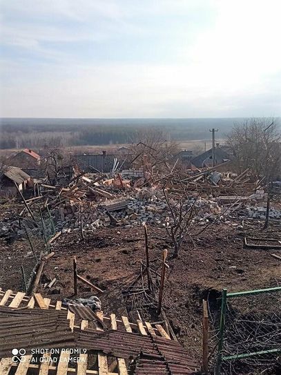 Das Wohnhaus seines Freundes in Isjum liegt in Trümmern.