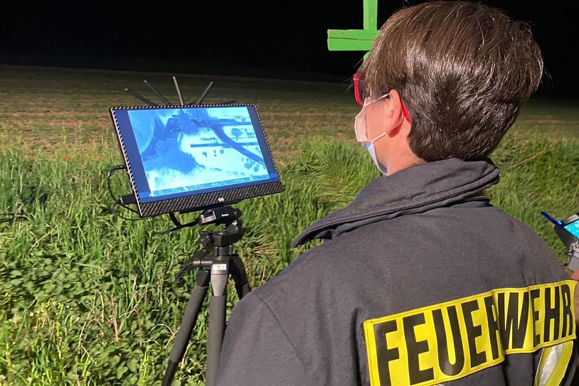 In der Rureifel bei Heimbach gab es am Montagabend ebenfalls einen Waldbrand. Hier wurde zur Aufklärung zwei Drohnen aus der StädteRegion Aachen eingesetzt. Foto: John Tevlin, Ferngesteuerte Lageerkundungseinheit StädteRegion Aachen