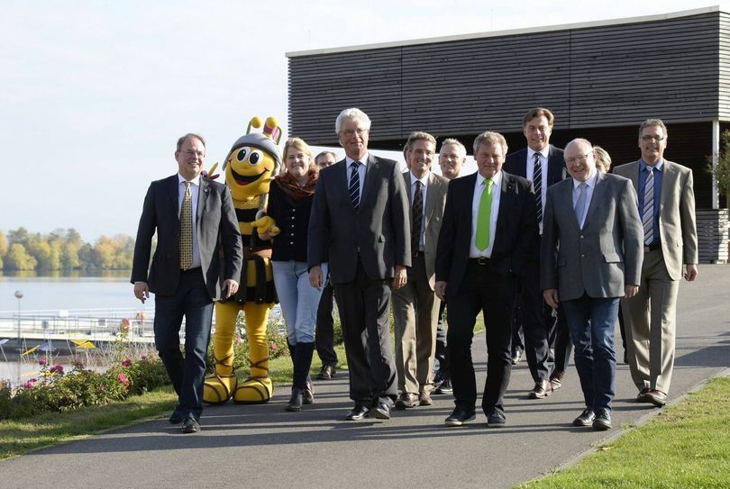 Die Verantwortlichen zeigten sich äußerst zufrieden mit der Bilanz der Landesgartenschau 2014 in Zülpich – bei 2,7 Millionen Euro Gewinn verständlich. Foto: Petra Grebe