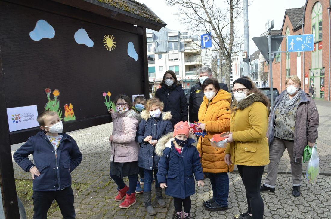 Auch am Penny wurden viele bunde Motive aufgehängt.