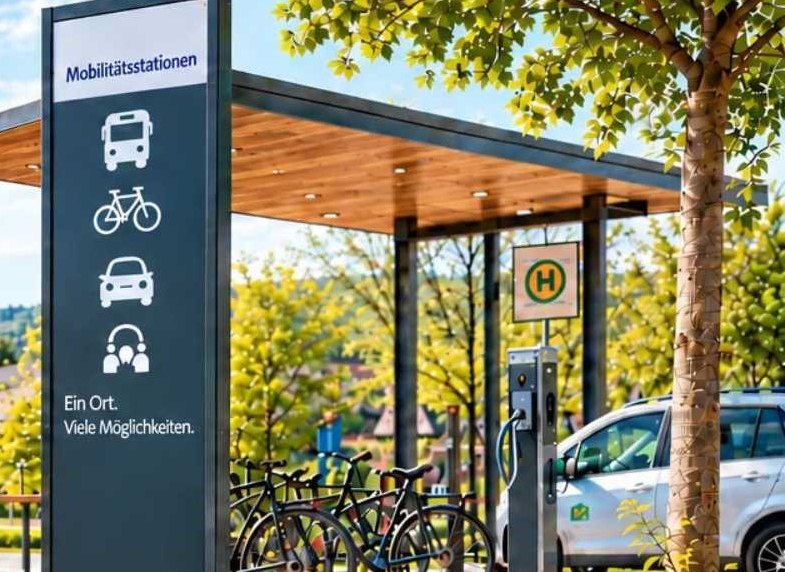 So könnten Sie aussehen, die neuen Mobilitätsstationen im Eifelkreis Bitburg-Prüm. Die sieben geplanten Stationen sollen 2027 an den Start gehen.