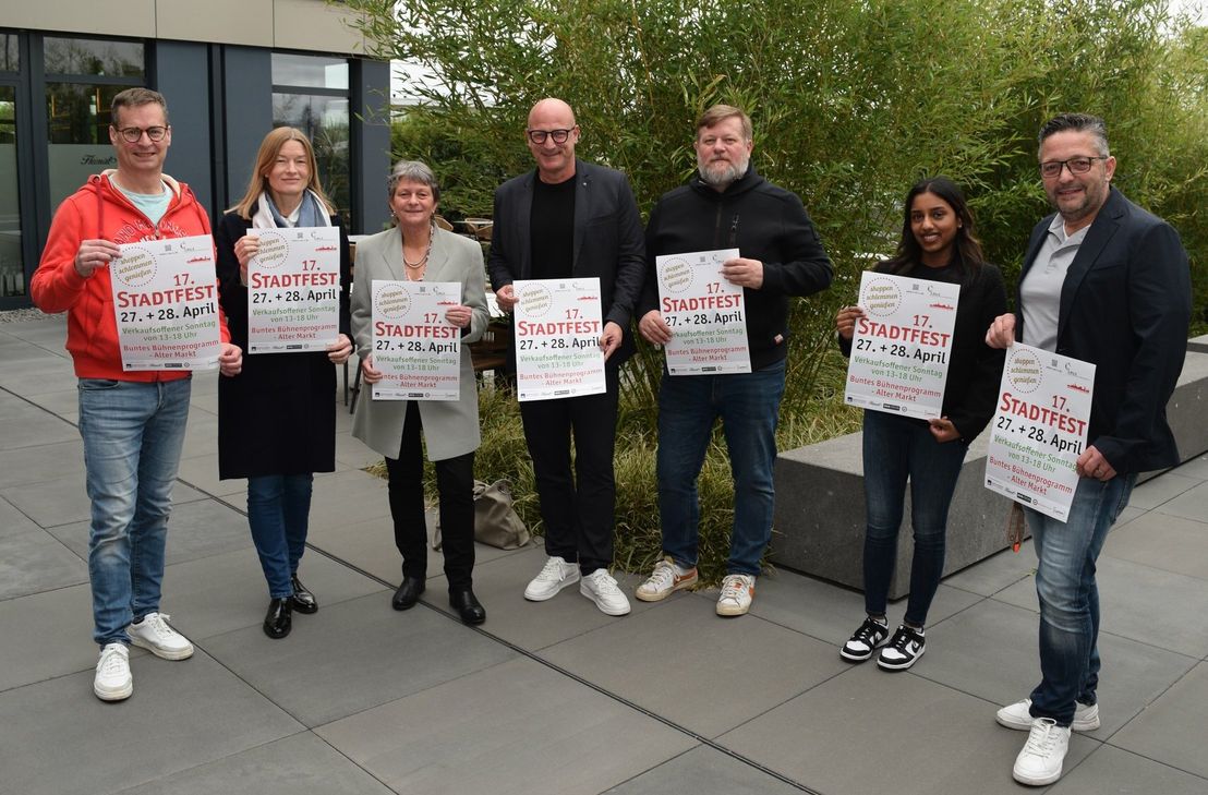 Z.eu.s-Vertreter und Sponsoren präsentierten im Office-Park das Programm für das Euskirchener Stadtfest.