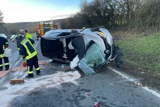 Verkehrsunfall auf der B 41.