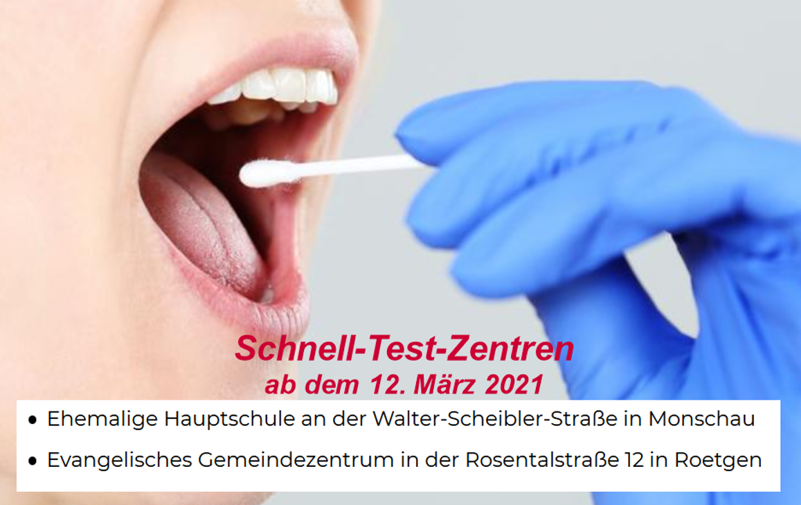 In der ehemaligen Monschauer Hauptschule und im Roetgener Gemeindezentren werden Testzentren eingerichtet.
