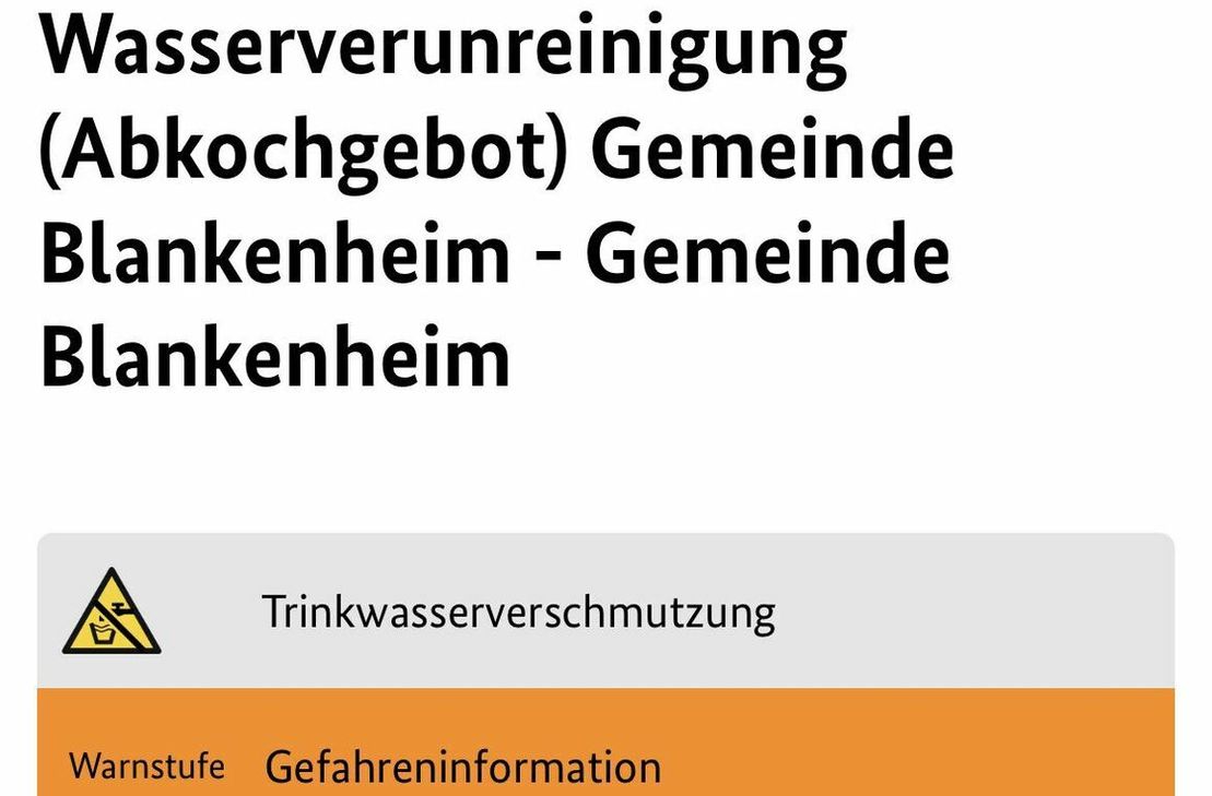 Auch über die Warnapp Nina wurde auf das Abkochgebot hingewiesen.