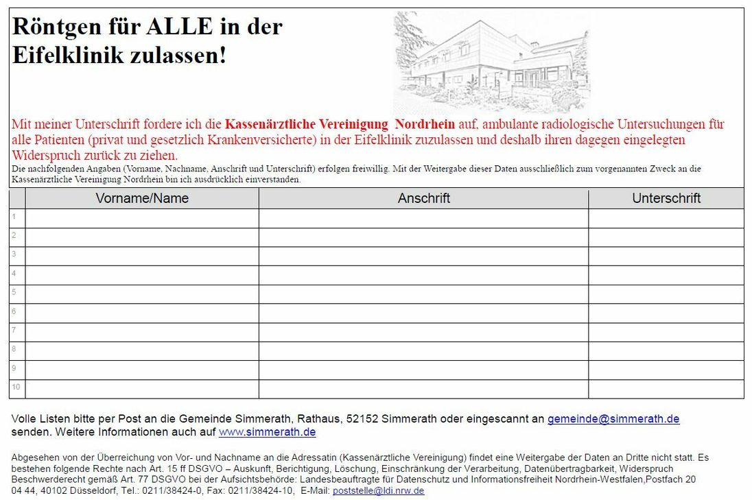 Diese Unterschriftenliste liegt in den Rathäusern und bei vielen Gewerbetreibenden, aber auch Kirchen aus. Foto: Hoffmann