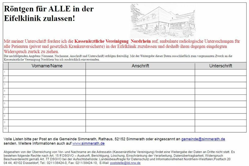 Diese Unterschriftenliste liegt in den Rathäusern und bei vielen Gewerbetreibenden, aber auch Kirchen aus. Foto: Hoffmann