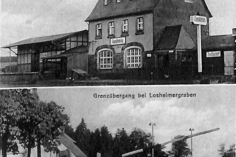 Grenze und Bahnhof in Losheim 					Quelle: Kreisarchiv Euskirchen