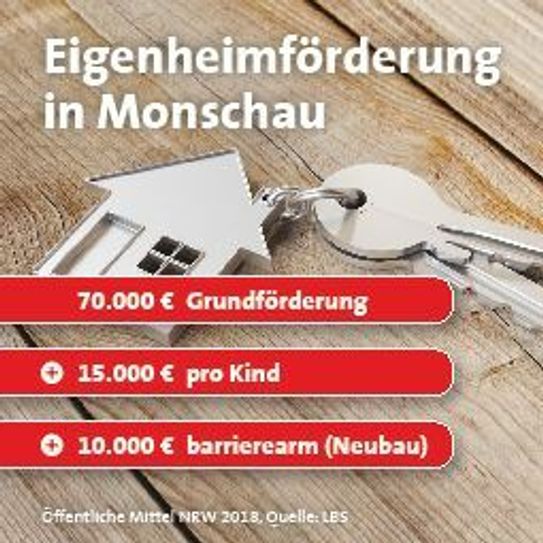 Die LBS hat am Beispiel der Stadt Monschau die Eigenheimförderung des Landes Nordrhein-Westfalen vorgerechnet.