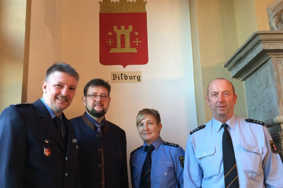 Renate Reuter wurde heute im Rathaus offiziell als polizeiliche Bezirksbeamtin für Bitburg begrüßt. Foto: Polizei