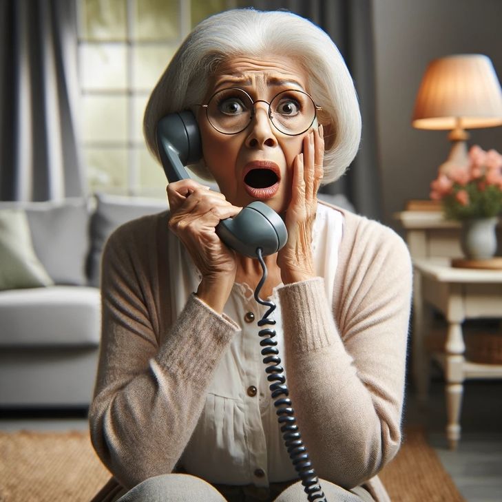 Symbolfoto einer Seniorin am Telefon