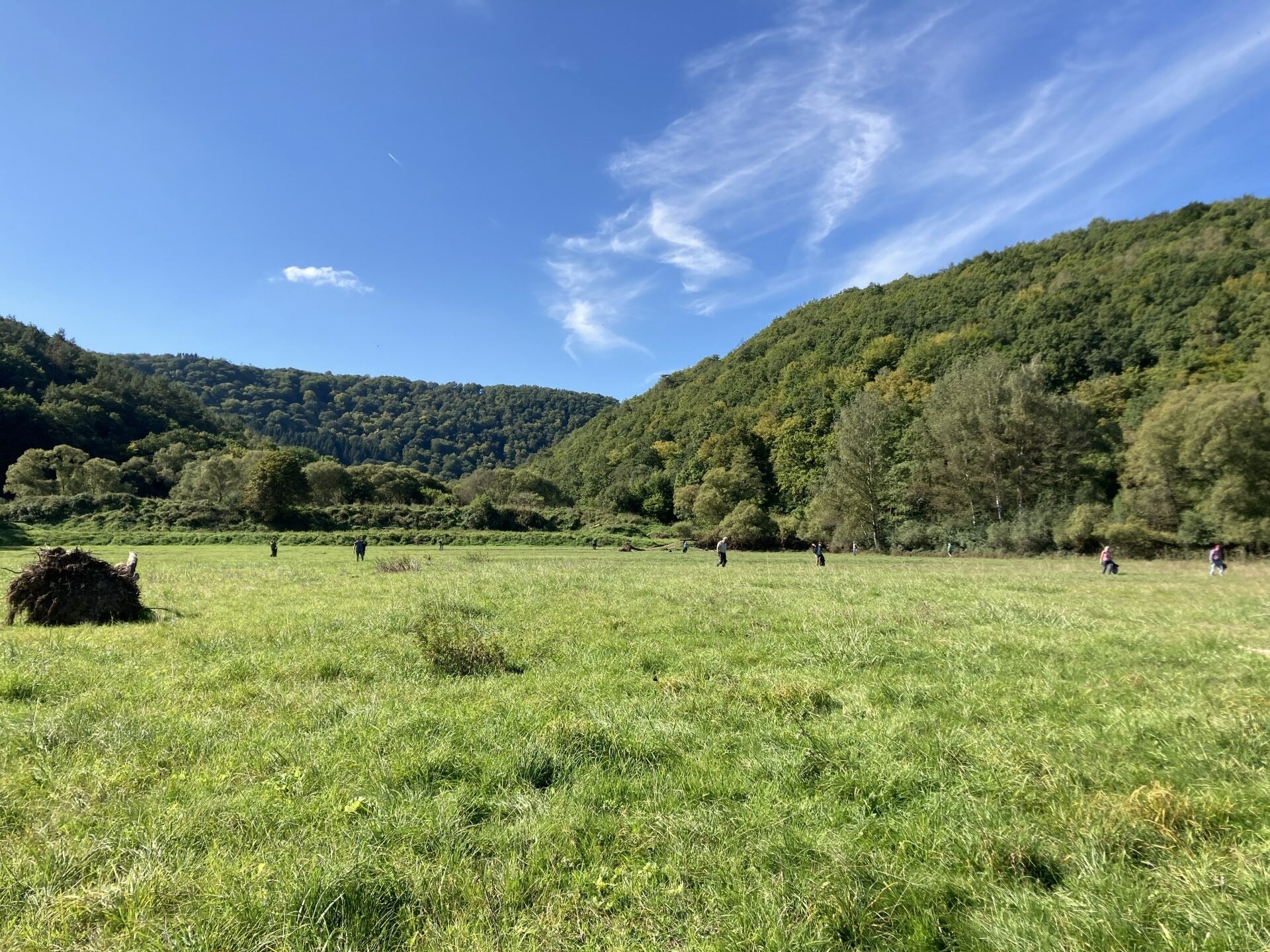 Die Müllsammelaktion fand am Ufer und auf den Wiesen der Urft nahe Gemünd statt. (Foto: Nationalparkverwaltung Eifel/T. Wiesen)