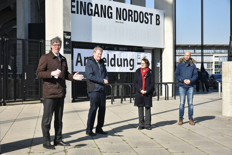 Das neue Abstrichzentrum am Tivoli. Fotos: Stadt Aachen / Andreas Herrmann