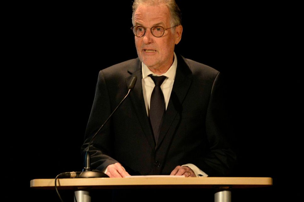 Bürgermeister Dr. Uwe Friedl bei seiner Ansprache zum neuen Jahr. Foto: P. Grebe