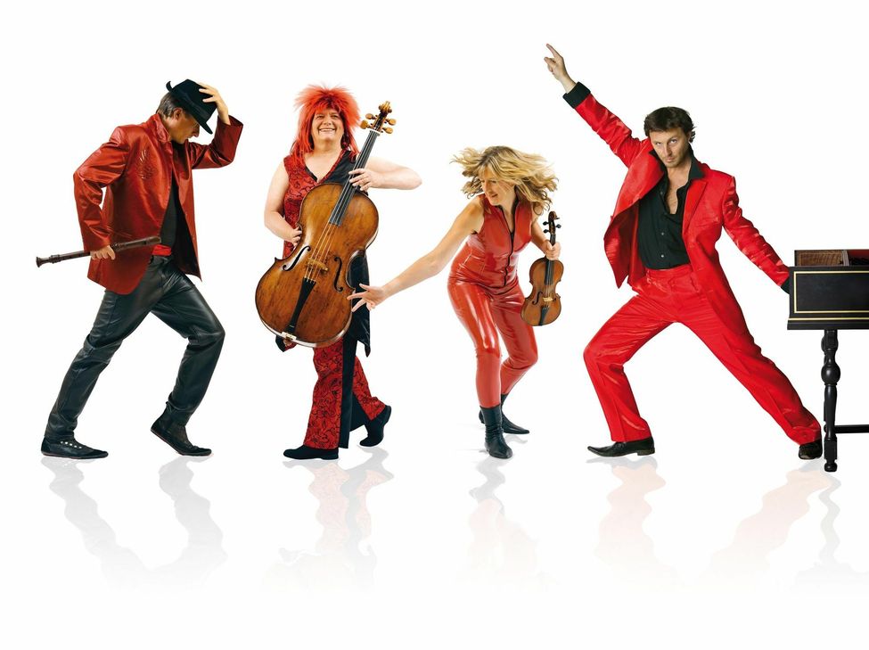 Das Quartett Red Priest interpretiert – nein, kreiert – Händels Werke neu: "Nachts im Museum" am 13. August.Foto: Greyham Flack