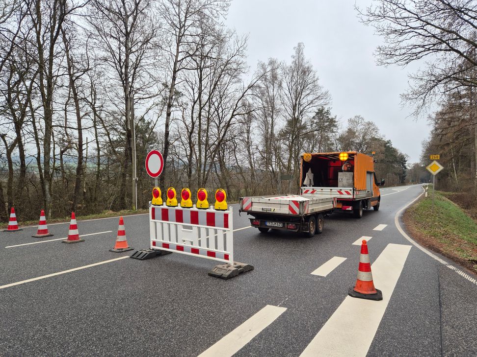 Die B268 wurde für die Spurensuche gesperrt